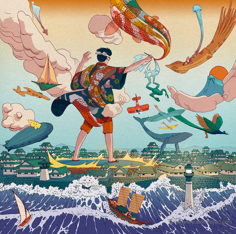 日本旅行故事插畫設計欣賞-上海品牌形象設計公司4