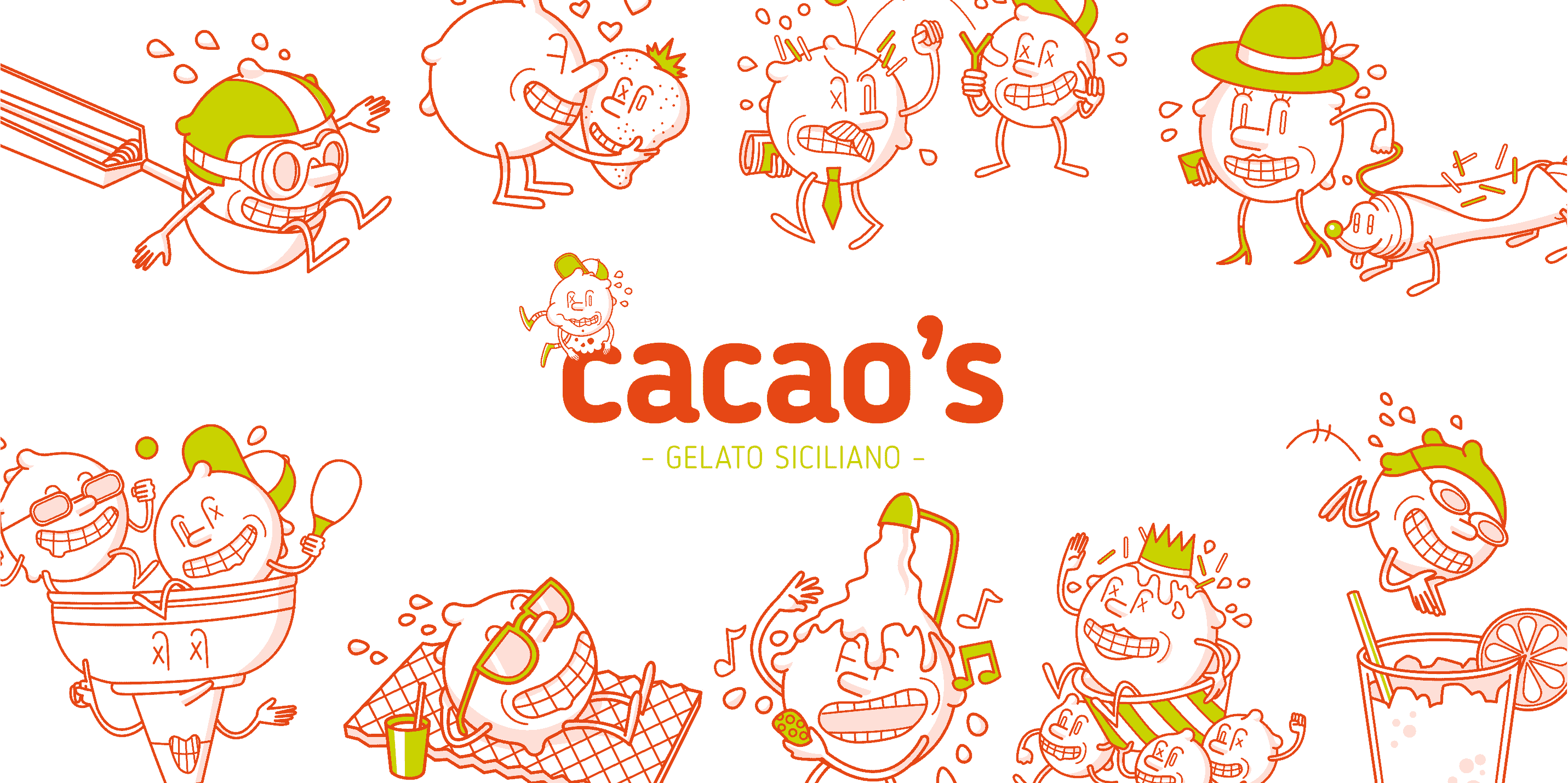 可愛漫畫風格 Cacao’s 冰淇淋店甜品店品牌形象設計-上海品牌形象設計公司1