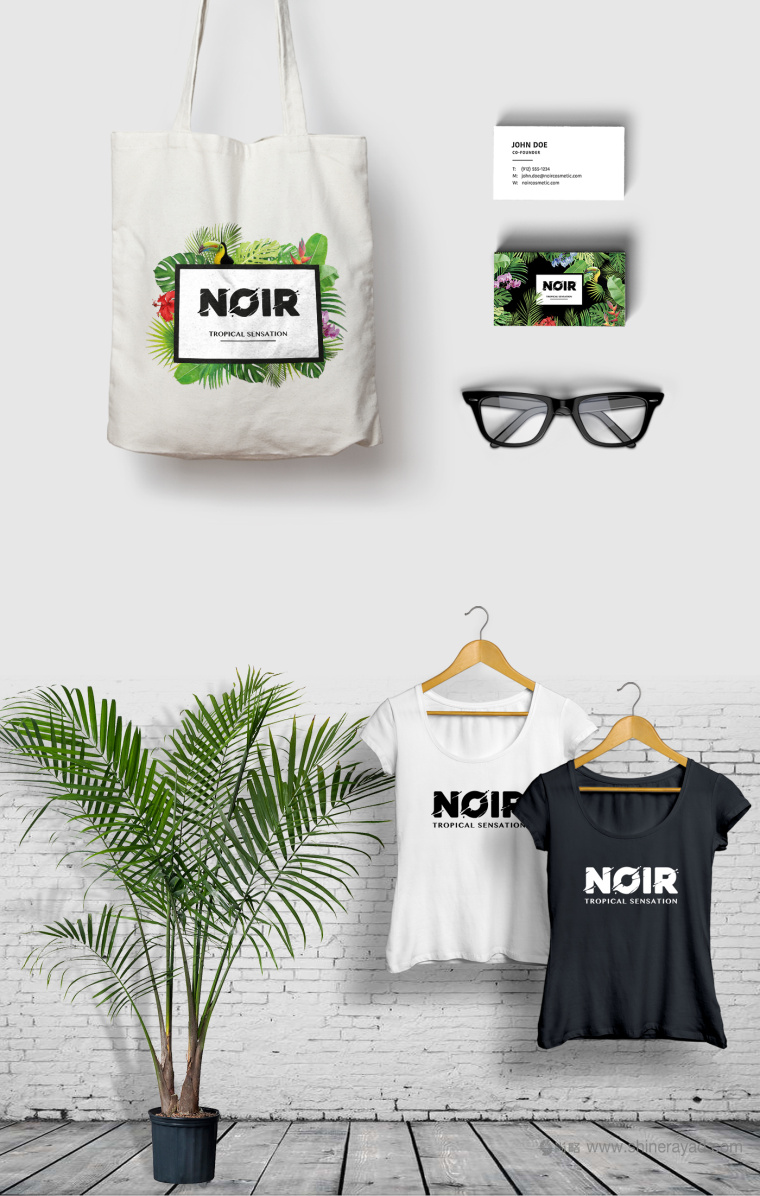 熱帶雨林插畫 NOIR 清潔美容產品化妝品包裝設計與品牌形象設計-上海品牌設計公司5