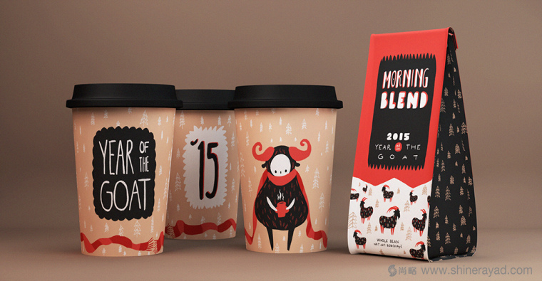 咖啡店羊年品牌形象設計插畫設計-上海餐飲品牌設計公司5