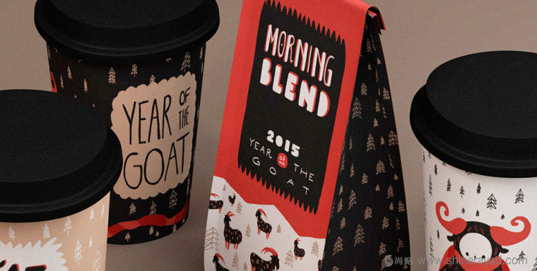 咖啡店羊年品牌形象設計插畫設計-上海餐飲品牌設計公司6