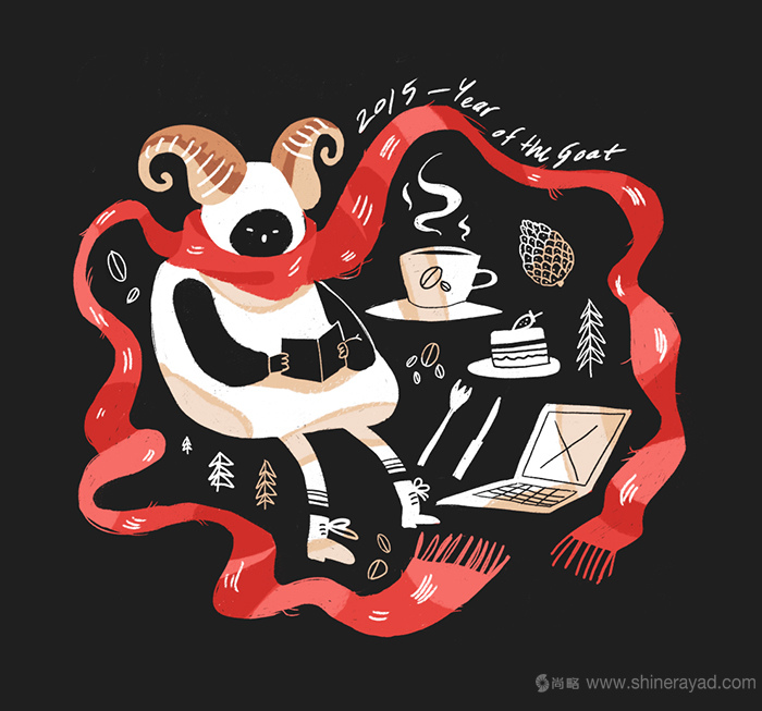咖啡店羊年品牌形象設計插畫設計-上海餐飲品牌設計公司10