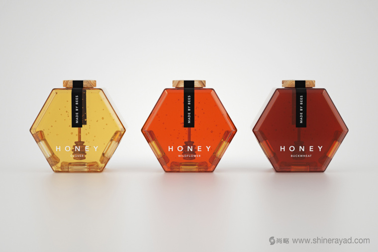 六角形造型設(shè)計(jì)Honey 蜂蜜產(chǎn)品瓶型設(shè)計(jì)包裝設(shè)計(jì)-上海食品包裝設(shè)計(jì)公司2
