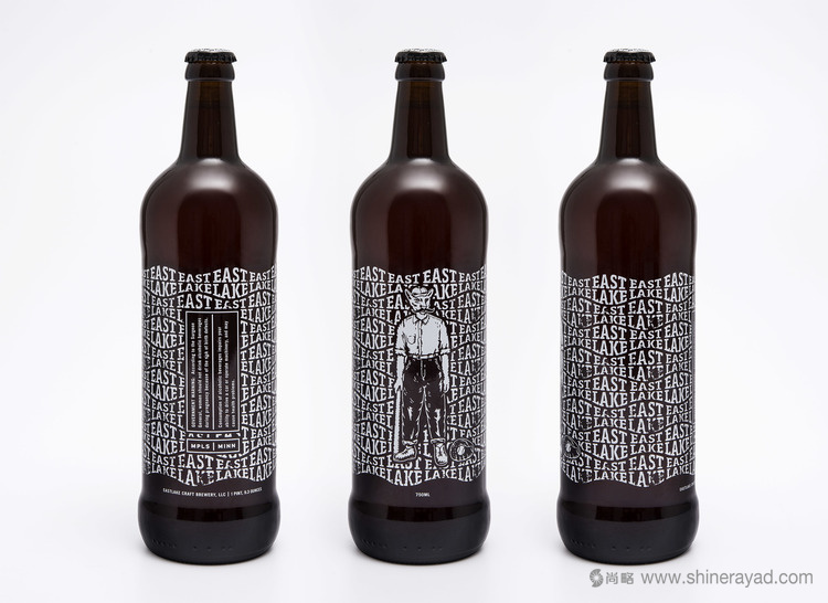 EASTLAKE 黑白工人插畫啤酒包裝設計-尚略上海包裝設計公司設計收藏2
