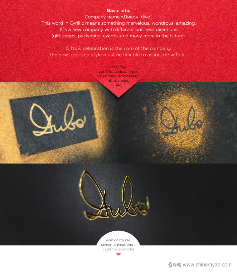 Divo 紅金英文花體字logo設計模版-上海logo設計公司設計欣賞2