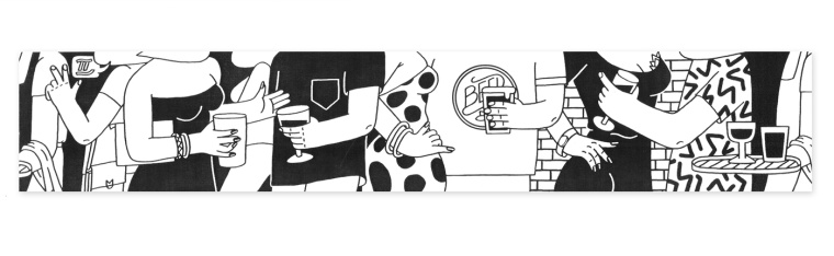 4Hops 啤酒酒吧logo設(shè)計餐廳VI形象線條插畫設(shè)計-上海logo設(shè)計公司設(shè)計收藏11