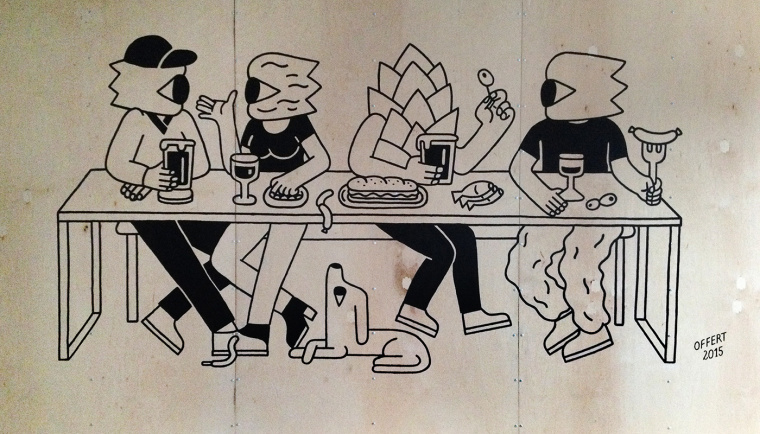 4Hops 啤酒酒吧logo設(shè)計餐廳VI形象線條插畫設(shè)計-上海logo設(shè)計公司設(shè)計收藏10