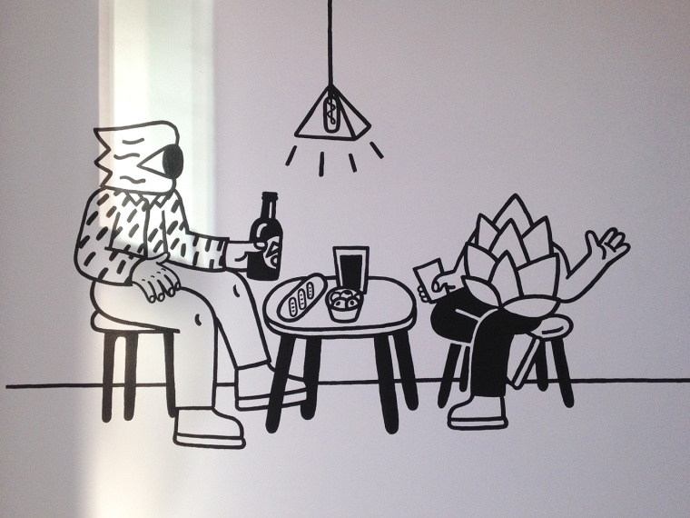 4Hops 啤酒酒吧logo設(shè)計餐廳VI形象線條插畫設(shè)計-上海logo設(shè)計公司設(shè)計收藏4