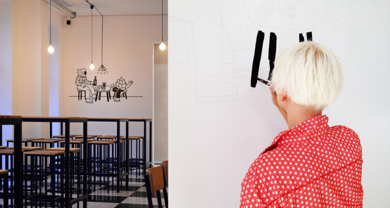 4Hops 啤酒酒吧logo設(shè)計餐廳VI形象線條插畫設(shè)計-上海logo設(shè)計公司設(shè)計收藏5