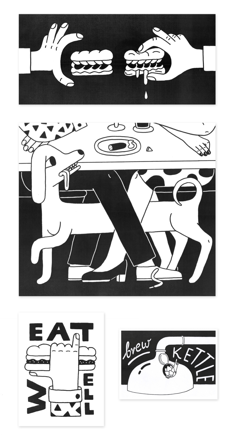 4Hops 啤酒酒吧logo設(shè)計餐廳VI形象線條插畫設(shè)計-上海logo設(shè)計公司設(shè)計收藏7