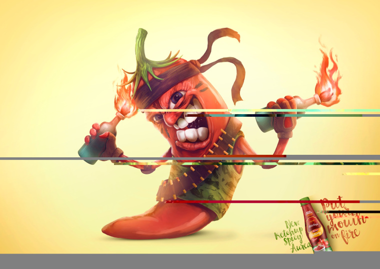 áurea 辣椒油平面廣告創(chuàng)意設(shè)計(jì)火焰噴射器篇-上海廣告設(shè)計(jì)公司2