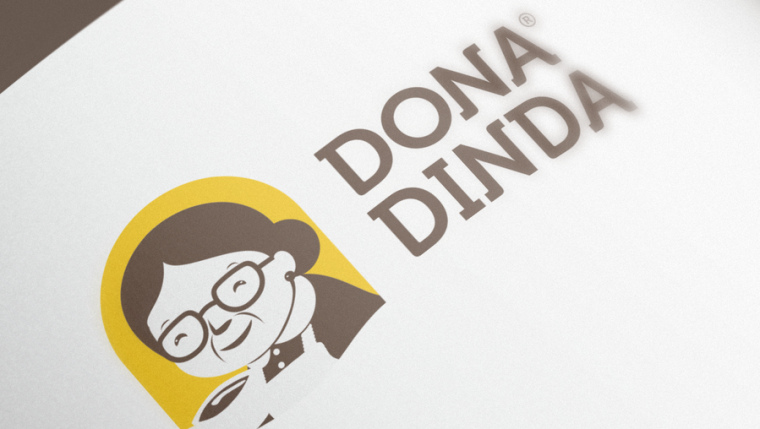 Dona Dinda 老奶奶冷凍食品咖啡人物頭像logo設(shè)計(jì)-上海logo設(shè)計(jì)公司1