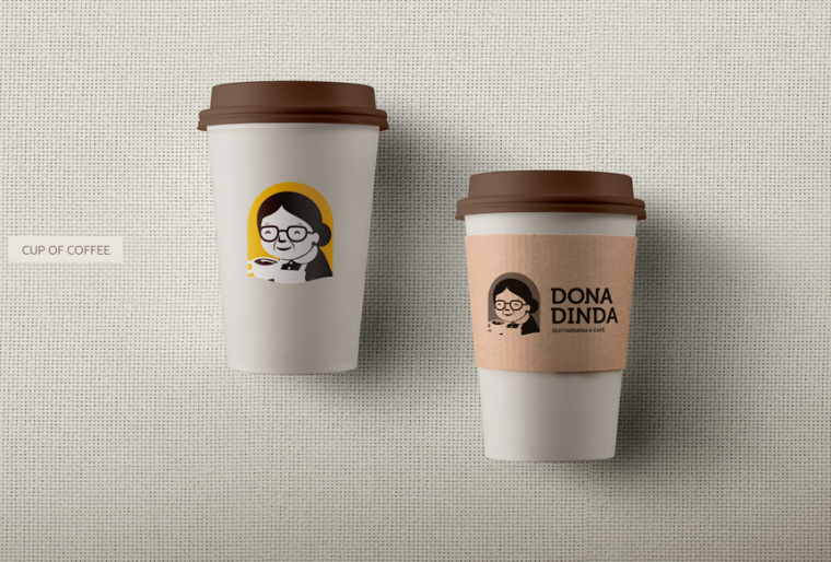 Dona Dinda 老奶奶冷凍食品咖啡人物頭像logo設(shè)計-上海logo設(shè)計公司3