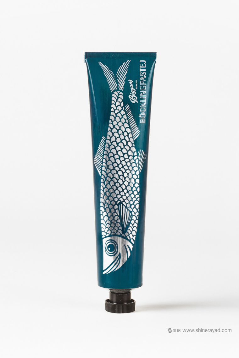 上海海產品包裝設計欣賞：手繪魚插畫風格的BIGGANS 魚醬包裝設計3