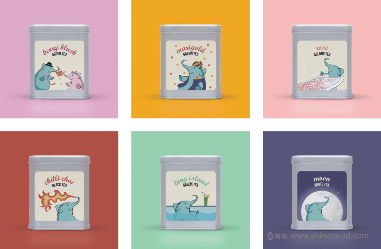 印度 Tea Trunk 茶葉品牌小象吉祥物包裝設(shè)計-上海包裝設(shè)計公司5