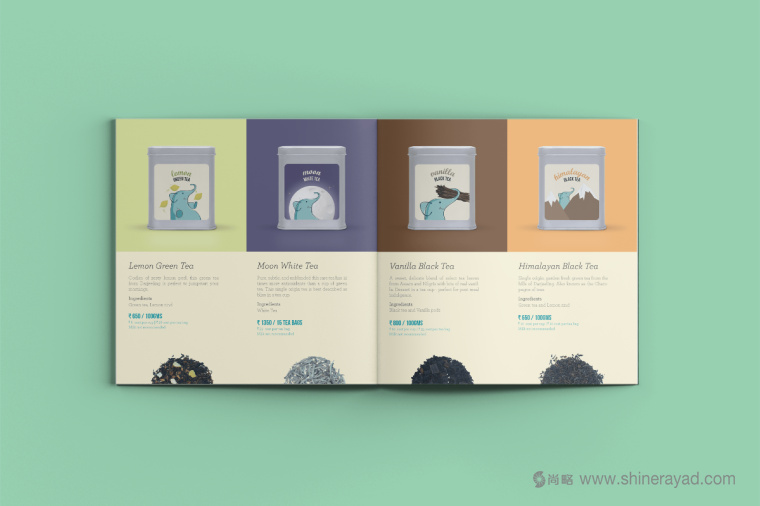 印度 Tea Trunk 茶葉品牌小象吉祥物畫冊設(shè)計-上海畫冊設(shè)計公司3