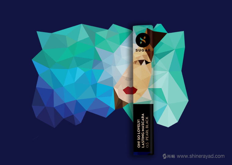 Sugar 品牌三角美女插畫美容彩妝化妝品包裝設計-上海包裝設計公司30