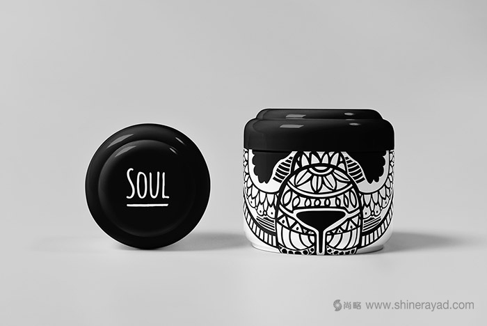 黑白線條插畫設計風格靈魂化妝品包裝設計-上海包裝設計公司3