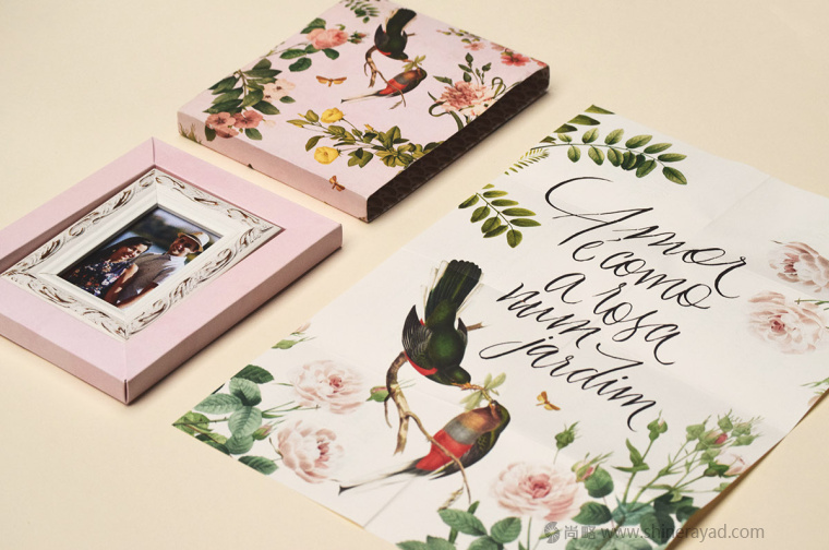 國外婚禮邀請函物料花鳥插畫設計藝術設計-上海品牌策劃設計公司9