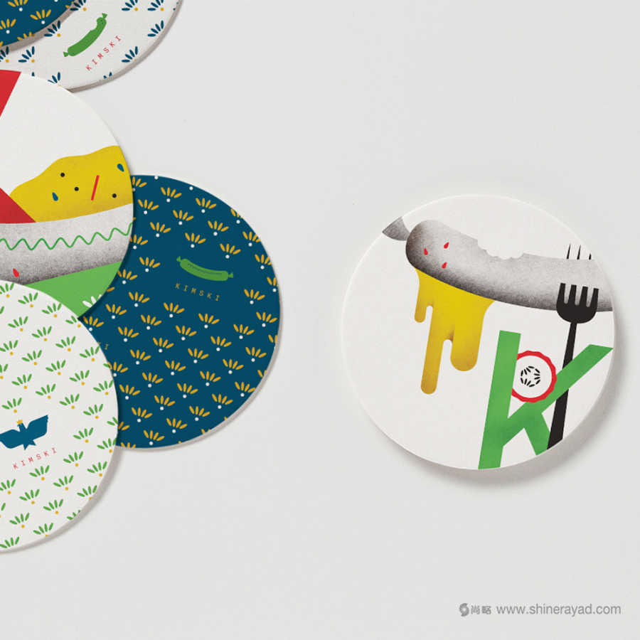 國外餐飲品牌形象設計案例欣賞——Kimski波蘭菜韓國料理融合菜餐廳餐飲品牌形象設計插畫設計9