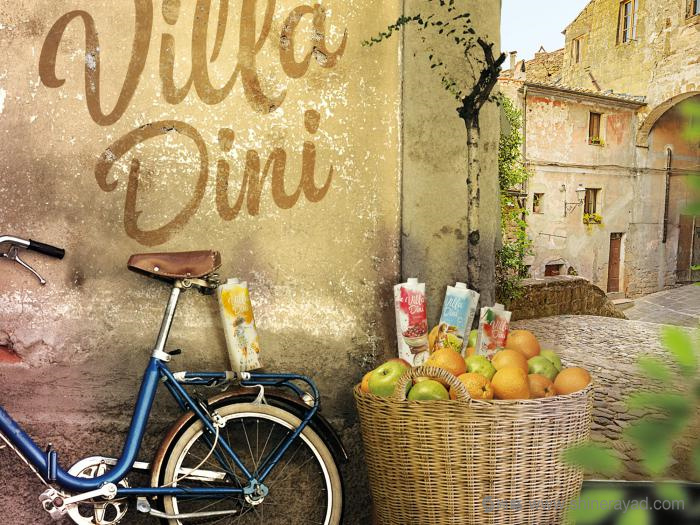 上海包裝設計-Villa Dini 水墨風格水果飲料包裝設計插畫設計4