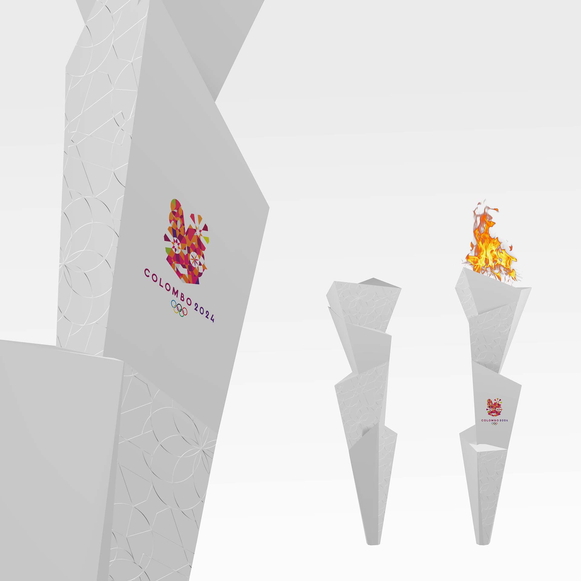 斯里蘭卡科倫坡2024年申奧“夢幻幾何圖案”風品牌視覺形象設計欣賞