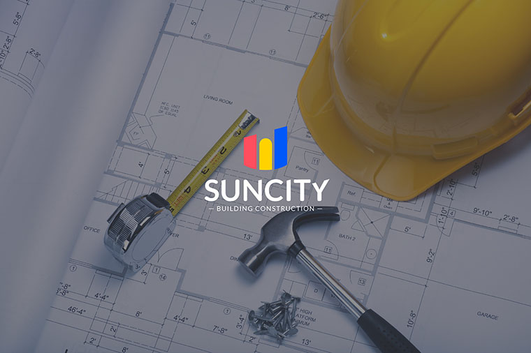 幾何圖形風格SUNCITY 建筑施工公司標志設計品牌vi設計