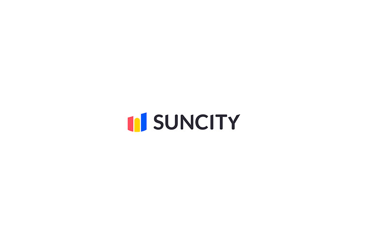 幾何圖形風格SUNCITY 建筑施工公司標志設計-上海標志設計公司