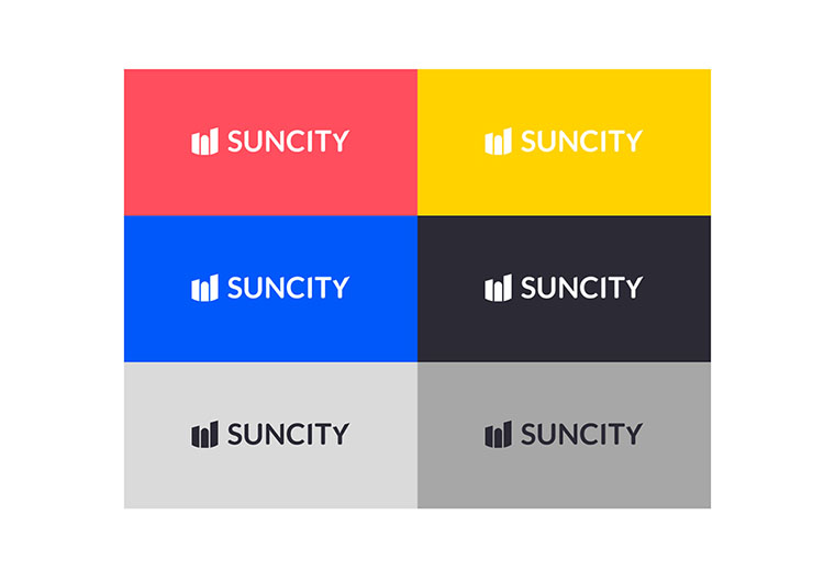 幾何圖形風格SUNCITY 建筑施工公司標志設計-上海標志設計公司