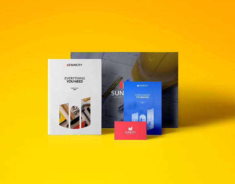 幾何圖形風格SUNCITY 建筑施工公司VI設計-上海VI設計公司