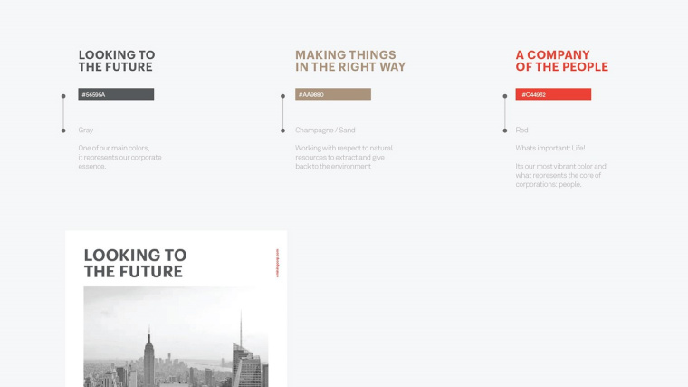 協調色風格CMC 礦業公司企業VIS視覺識別系統-平面海報設計