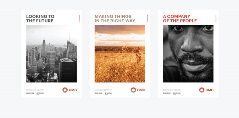協調色風格CMC 礦業公司企業VIS視覺識別系統-平面海報設計