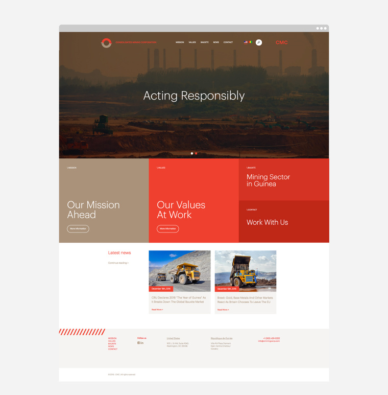 協調色風格CMC 礦業公司企業VIS視覺識別系統-網站設計