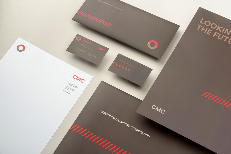 協調色風格CMC 礦業公司企業VIS視覺識別系統-VI設計-名片信封信紙設計