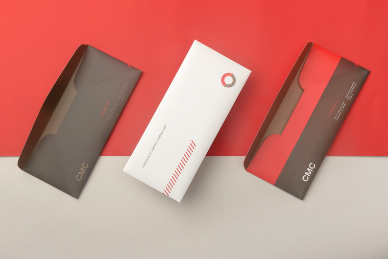 協調色風格CMC 礦業公司企業VIS視覺識別系統-VI設計-邀請函封套設計