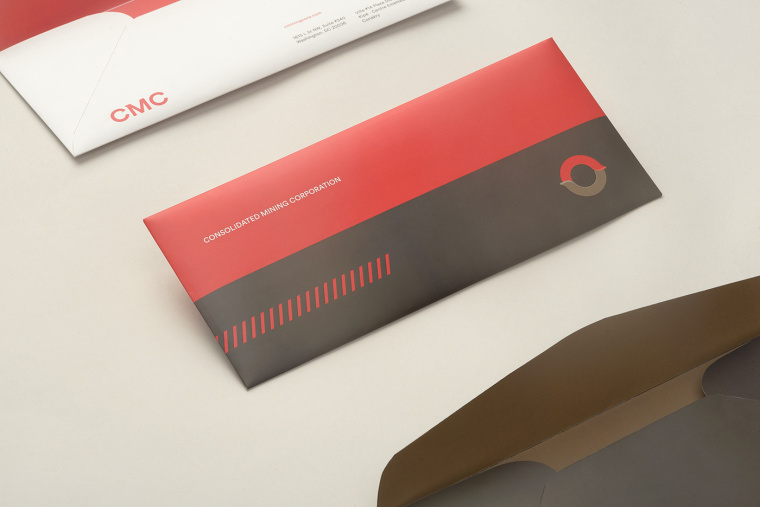 協調色風格CMC 礦業公司企業VIS視覺識別系統-VI設計-邀請函封套設計