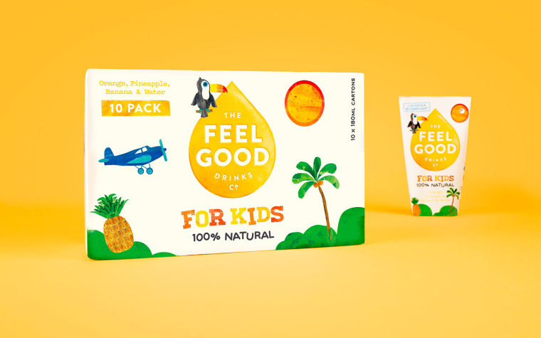 純凈自然風格 Feel Good 果汁飲料包裝設計品牌推廣