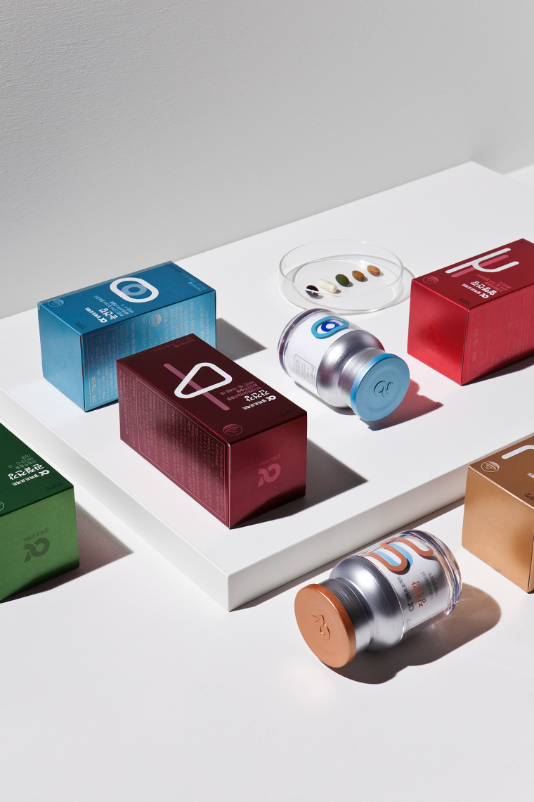 幾何人體器官圖標風格的KGK 營養保健品品牌包裝設計