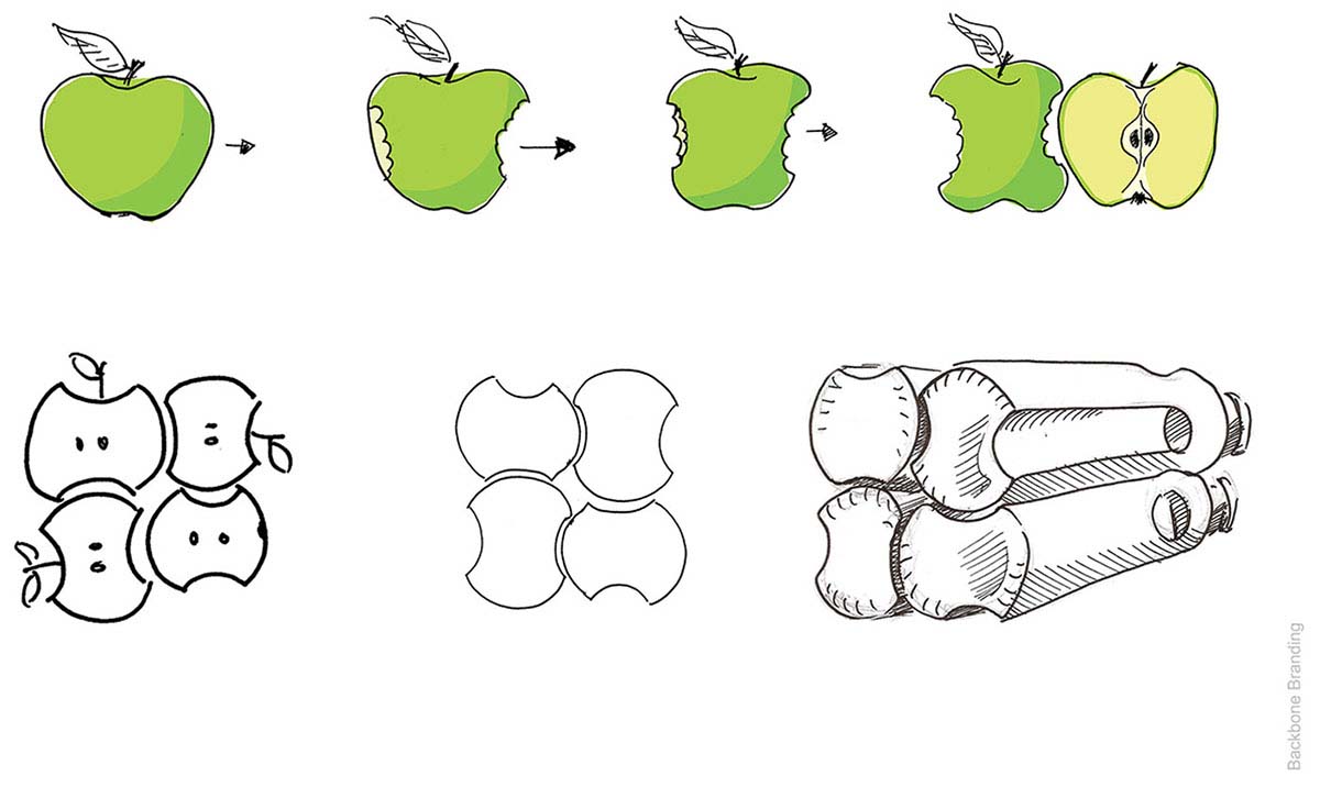 被咬了一口的Yan天然健康有機果汁飲料產品包裝設計瓶型設計