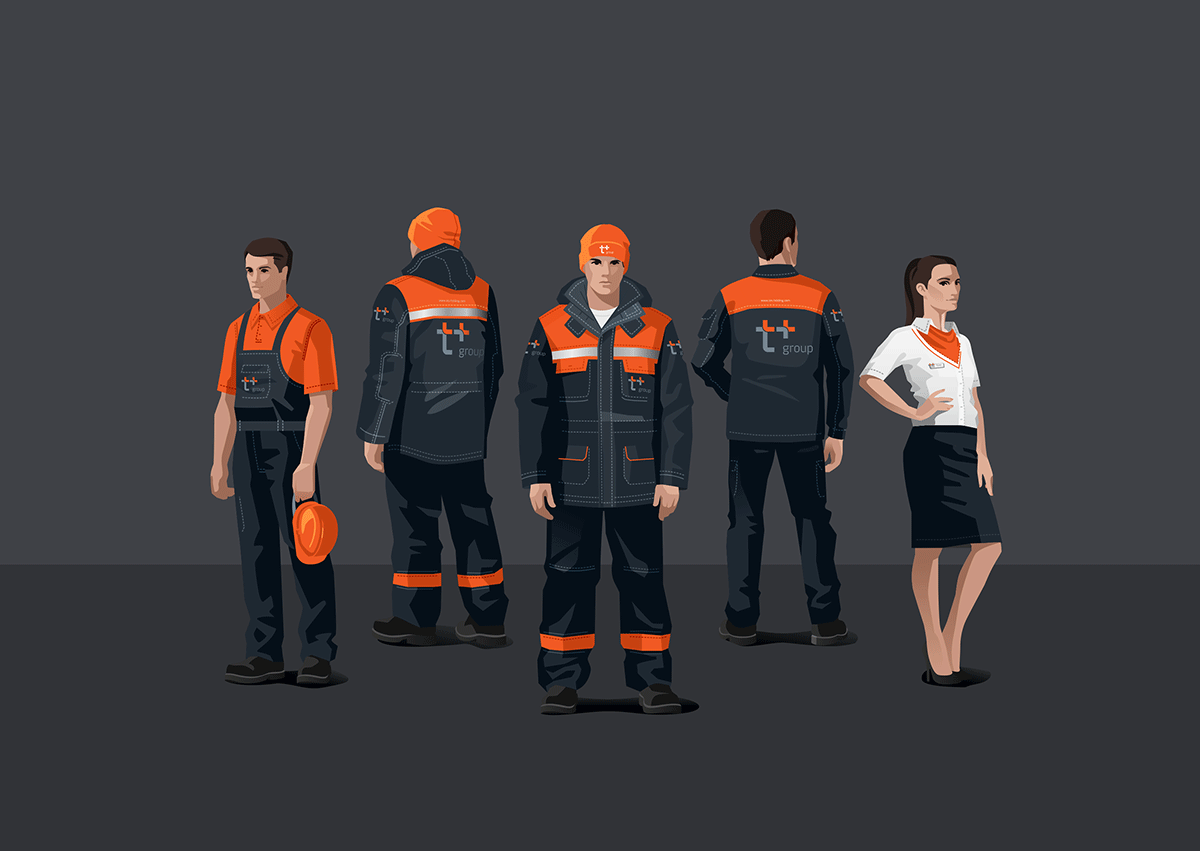 T + group電力和供熱私企品牌VI設計logo設計欣賞-服飾設計