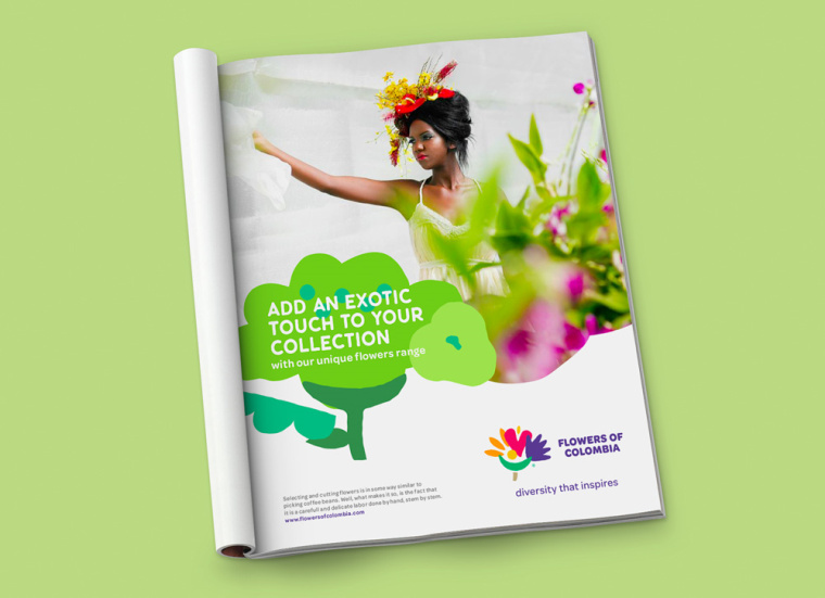 千變萬化的哥倫比亞鮮花出口商協會標志設計VI設計