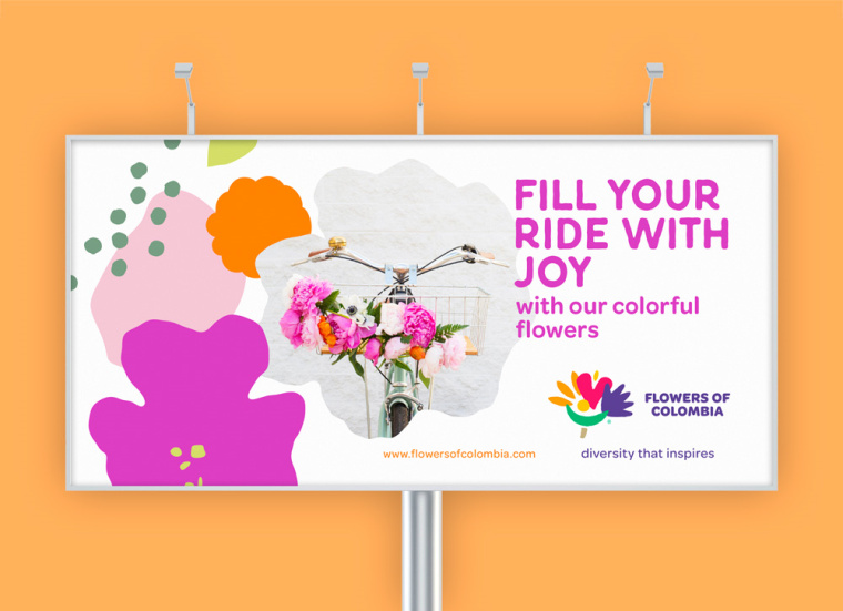 千變萬化的哥倫比亞鮮花出口商協會標志設計VI設計