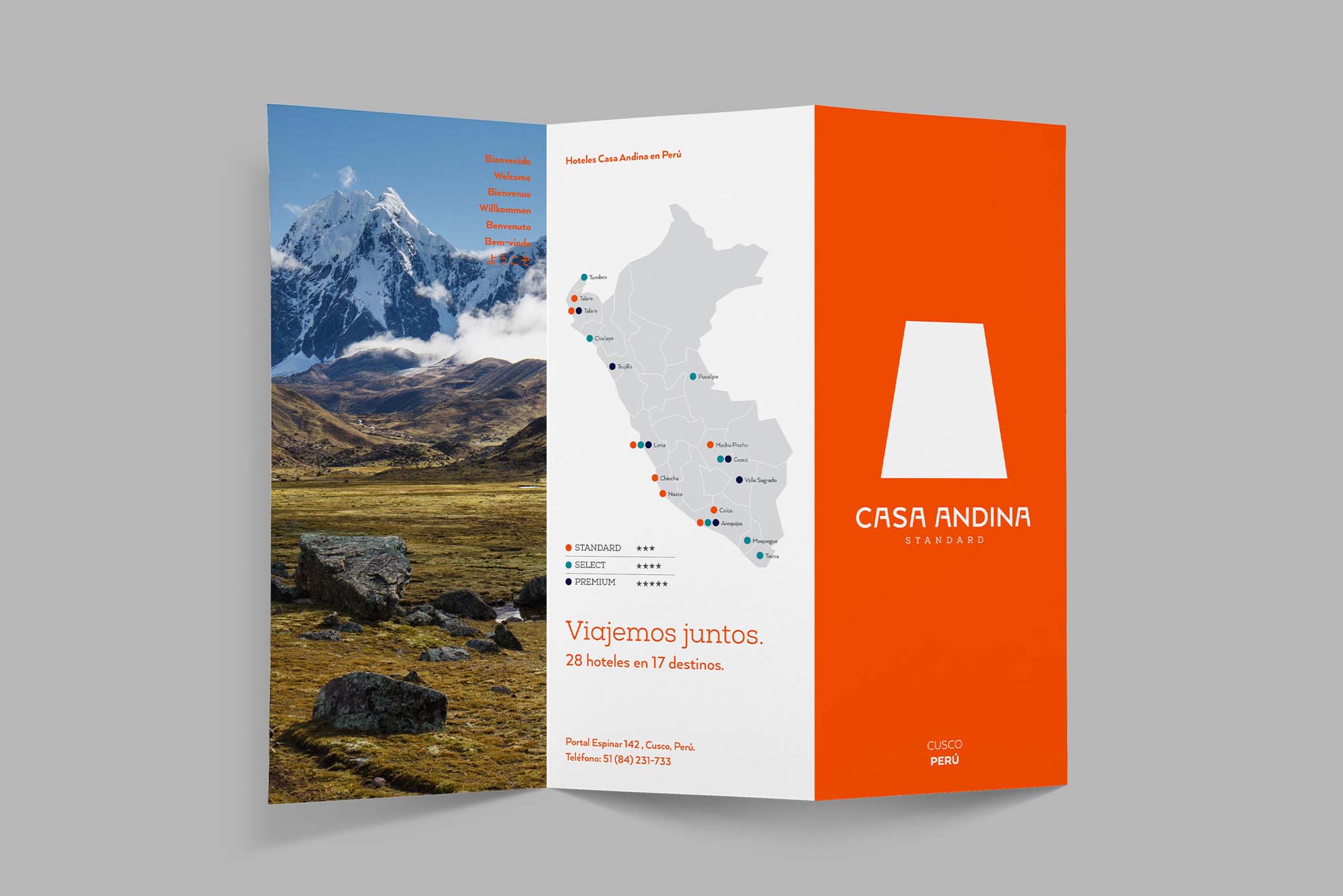 簡約幾何圖形標志及vi設計-Casa Andina旅游文化產業新品牌形象設計