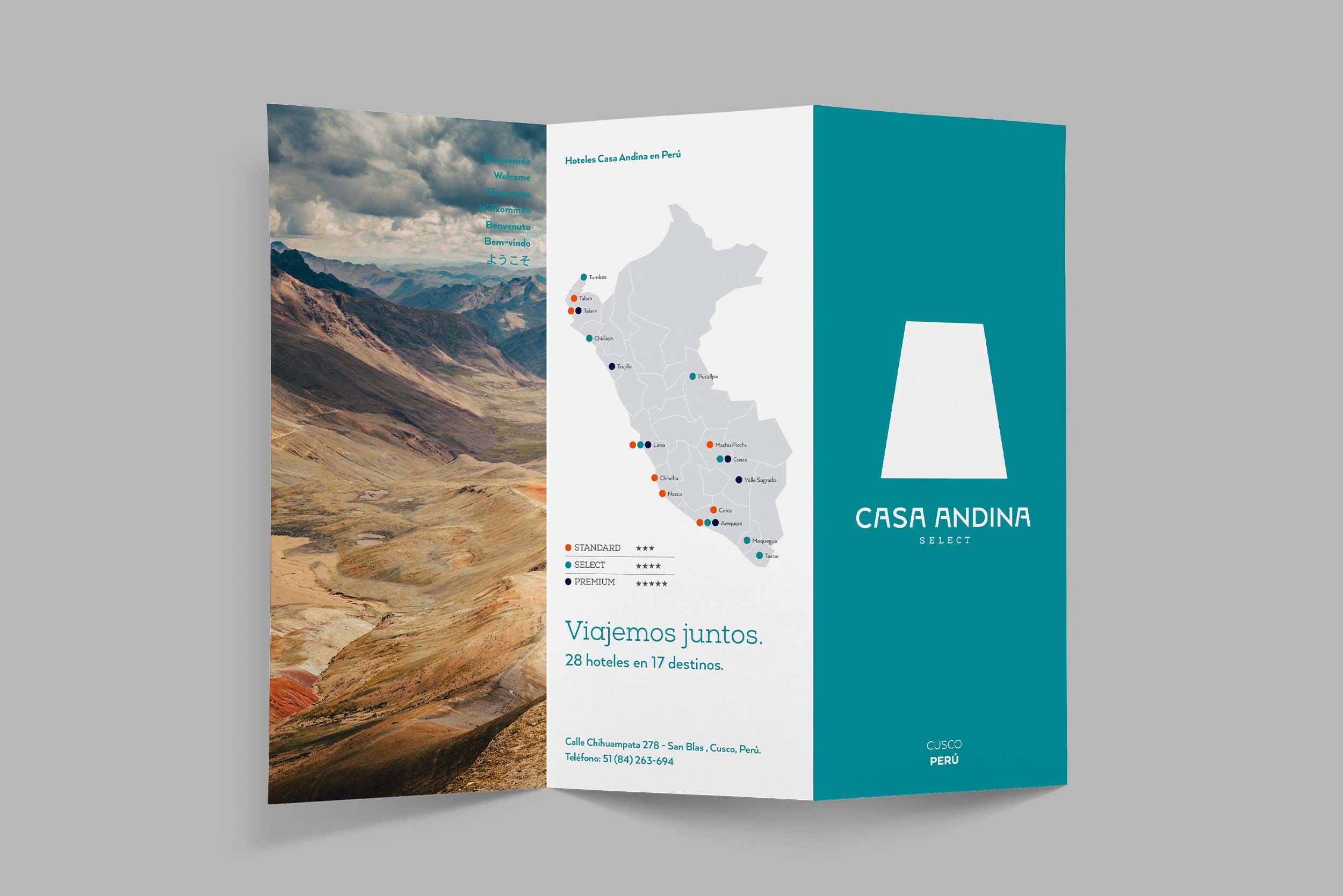 簡約幾何圖形標志及vi設計-Casa Andina旅游文化產業新品牌形象設計