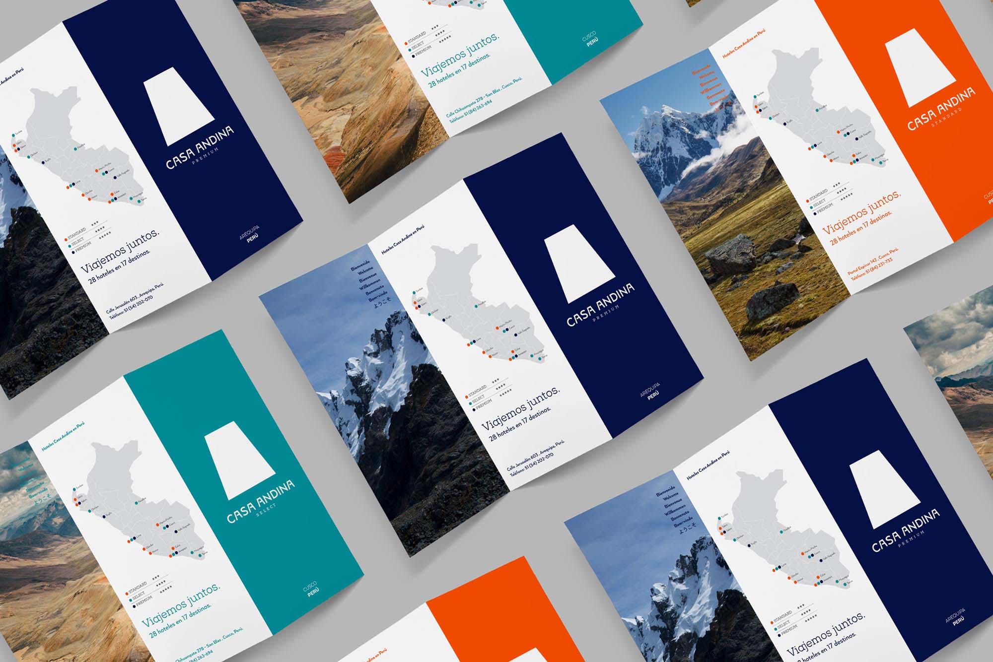 簡約幾何圖形logo及vi設計-Casa Andina旅游文化產業新品牌形象設計