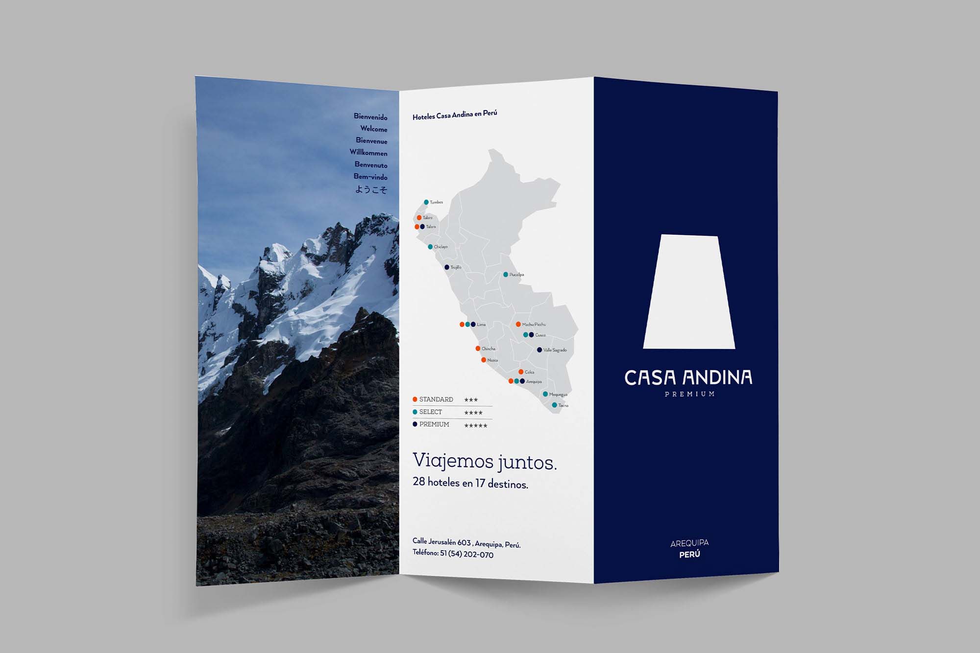 簡約幾何圖形標志及vi設計-Casa Andina旅游文化產業新品牌形象設計