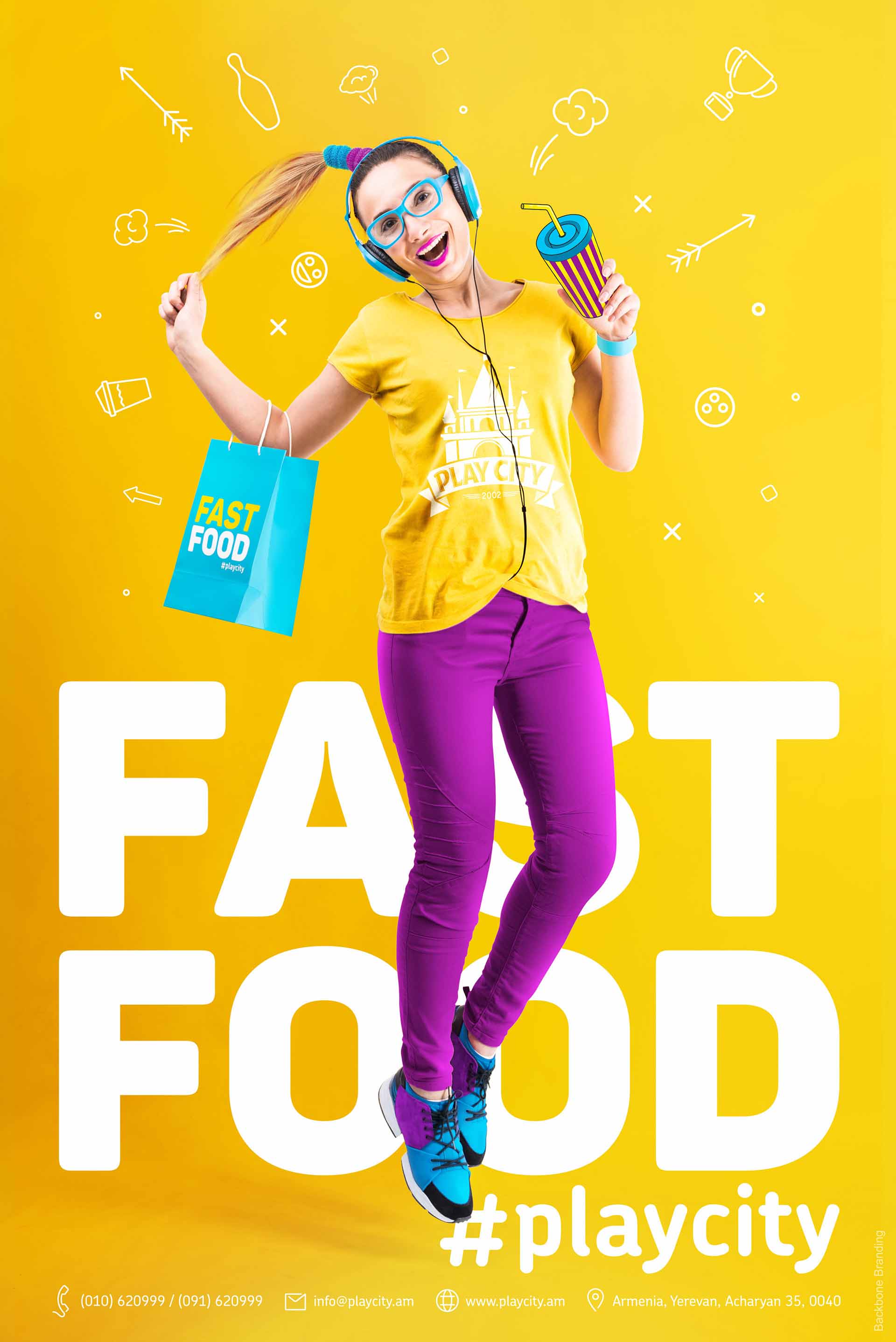 矢量圖畫風格Play City 娛樂公園vi形象設計——展現游戲與現實交融