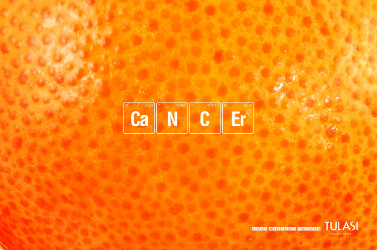 巴西Tulasi有機農產品超市市場平面宣傳創意廣告設計“無毒食品”篇-橙子