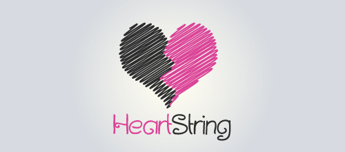 表達愛情愛心的心形logo設計-HEARTSTRING