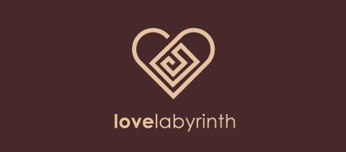 表達愛情愛心的心形logo設計-LOVELABYRINTH